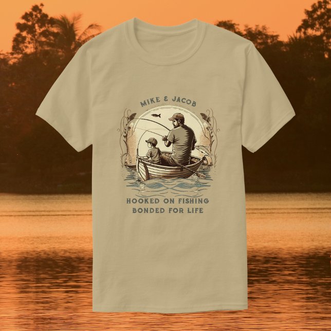 Camiseta Padre Son Bote Pesca Nombres Personalizados Regalo (Subido por el creador)
