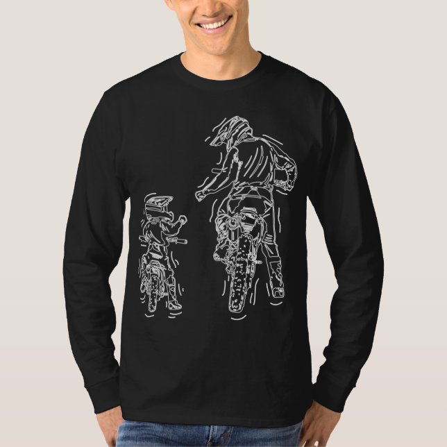 Camiseta Padre Son Dirt Bike Motocross Biker MX (Anverso)