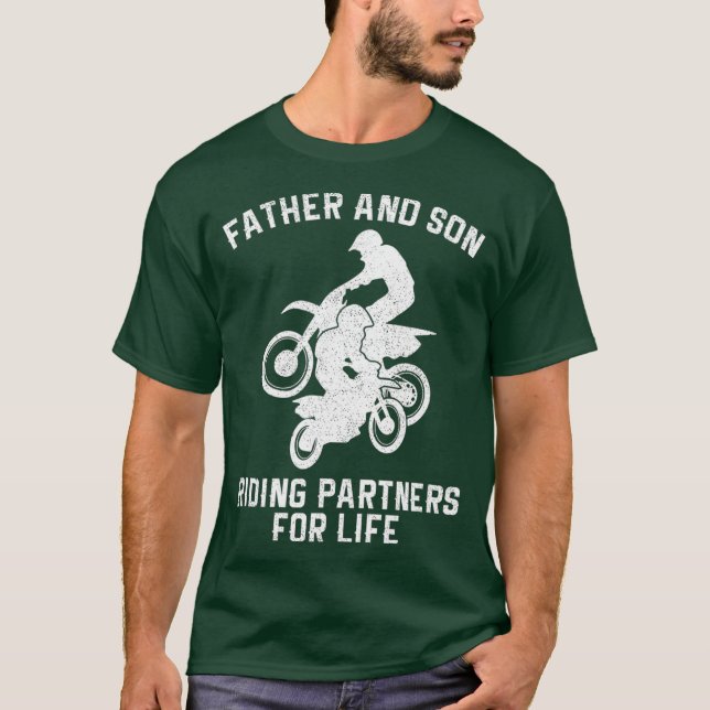 Camiseta Padre Son Socios De Viaje Motocross Dirt Bike (Anverso)