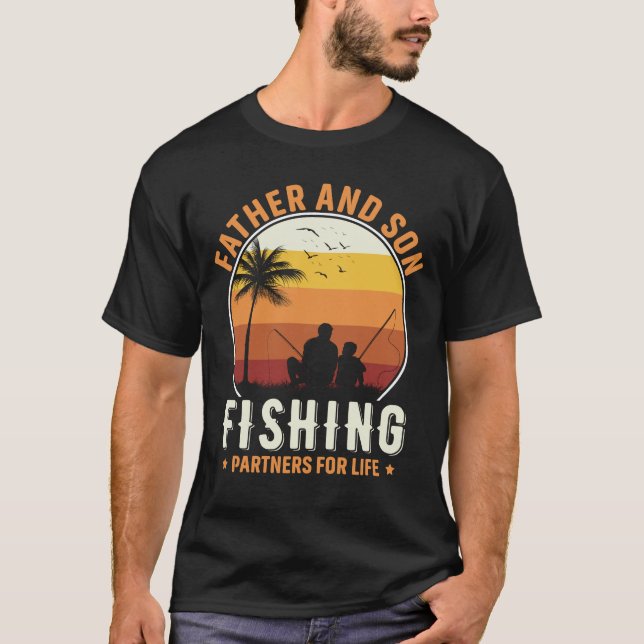 Camiseta Padre Son Socios Pesqueros Pescador (Anverso)