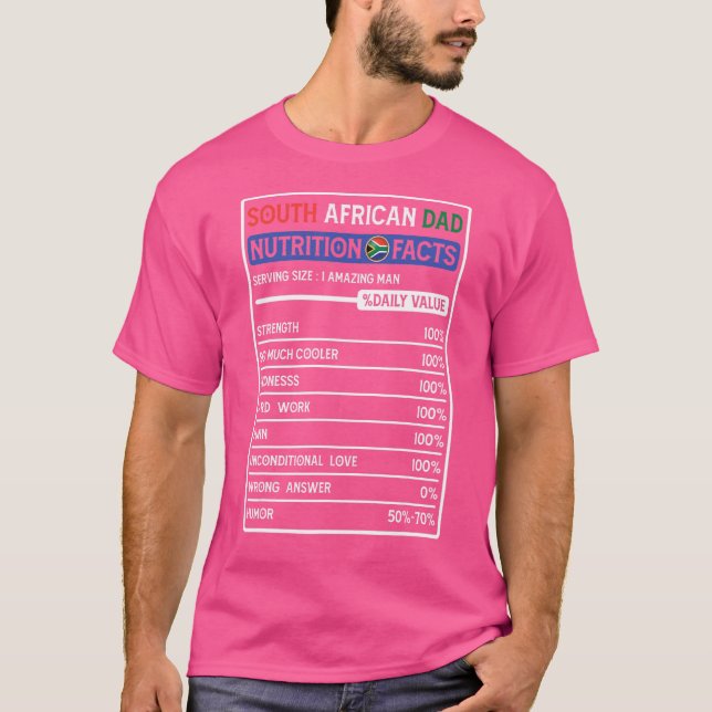 Camiseta Padre sudafricano ama hechos nutricionales de padr (Anverso)