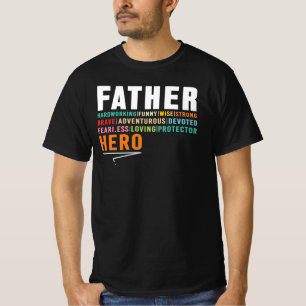 Camiseta Padre Trabajador Divertido Sabio Fuerte Héroe
