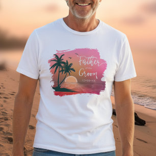 Camiseta Padre tropical de la isla del rosa ID581 del novio