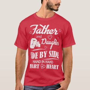 Camiseta Padre Y Hija Lado A Lado De La Mano En El Oído De 