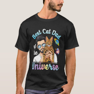 Camiseta Padre y Savannah Mejor Papá de Gatos del Universo 