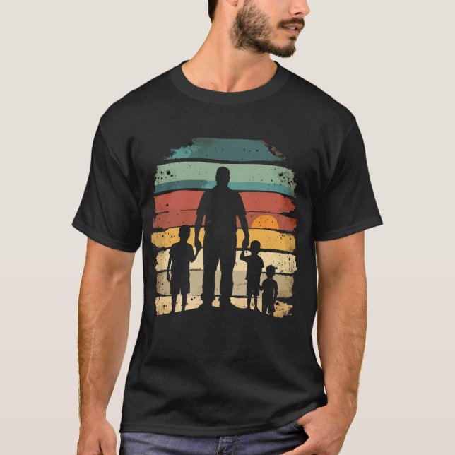 Camiseta padre y tres hijos vintage (Anverso)