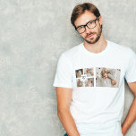 Camiseta Padres Collage Minimalistas de moda Foto de papá R<br><div class="desc">¿Buscando una manera única y elegante de honrar a la figura del padre en tu vida? Vea nuestro minimalista collage de moda con una colección de hermosas fotografías de papás. Con sus líneas depuradas y su diseño elegante, este collage es la manera perfecta de mostrar el vínculo especial entre padres...</div>