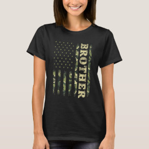 Camiseta Padres Day Bro Brother Camouflage Bandera American