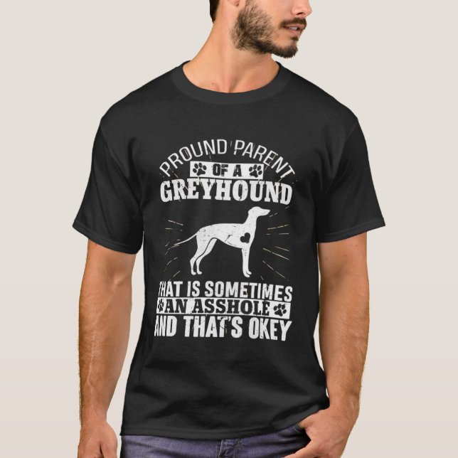 Camiseta Padres de dueños de perros en Greyhound para hombr (Anverso)