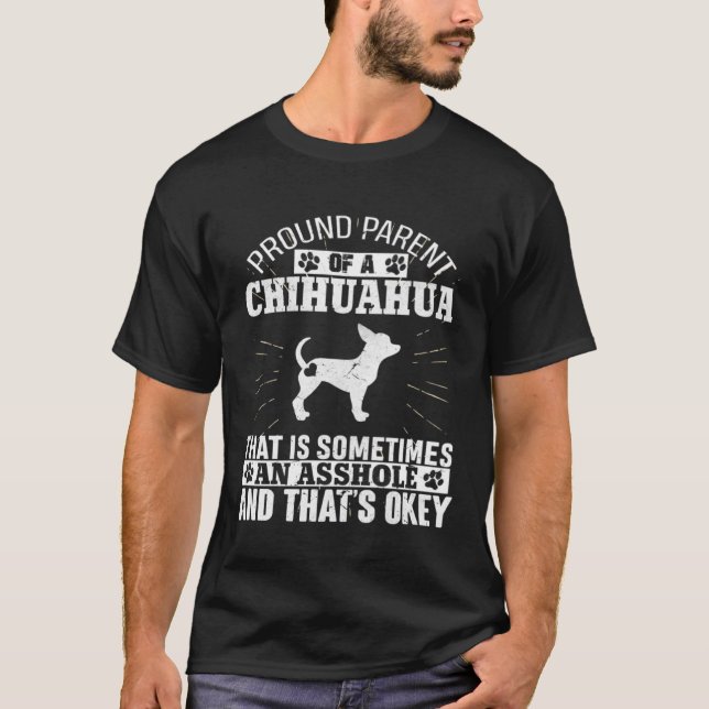 Camiseta Padres de la dueña de perro de Chihuahua para perr (Anverso)
