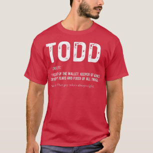 Camiseta Padres de nombre de pila personalizados de Todd Da