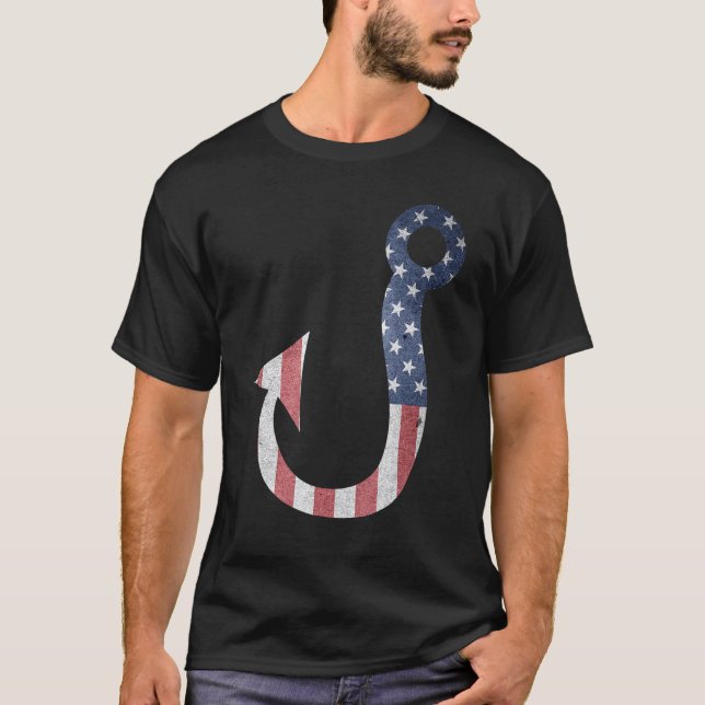 Camiseta Padres Día Bandera Pesca Fish Hook (Anverso)