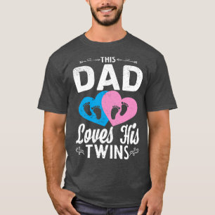 Camiseta Padres Día de papá Familia Bebé Padres Gemelos