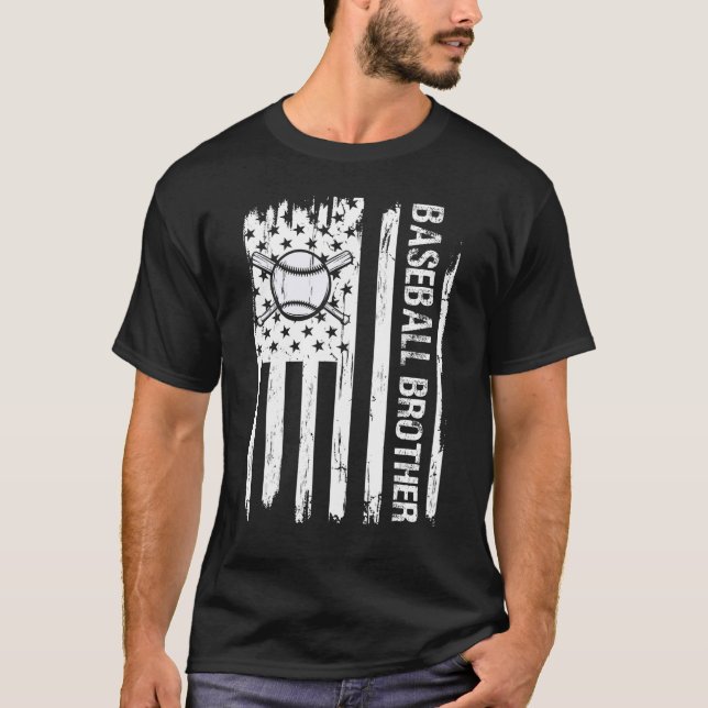 Camiseta Padres Día del Béisbol Hermano Hombres Niños Bas (Anverso)
