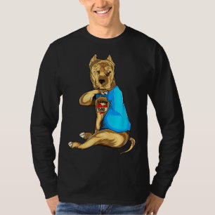 Camiseta Padres Día Papá Perro Gracioso Pitbull Amo Papá Ta