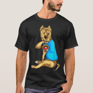 Camiseta Padres Día Papá Perro Gracioso Pitbull Amo Papá Ta