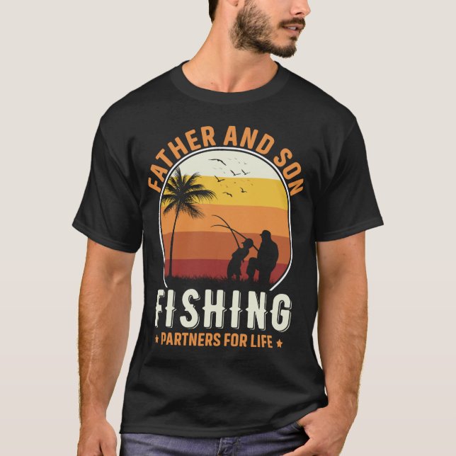 Camiseta Padres e hijos socios de pesca para la vida Pescad (Anverso)