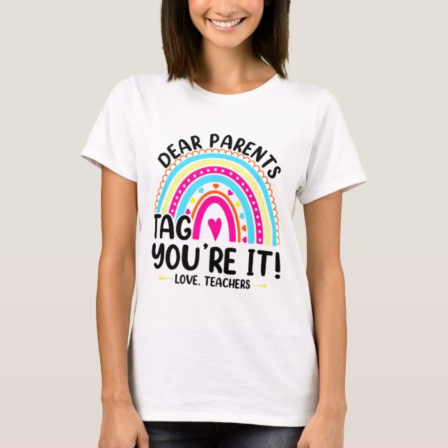 Camiseta Padres etiquetan que amas a profesores divertidos  (Anverso)