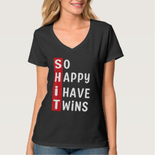 Camiseta Padres gemelos Citas Tan Felices Que Tengo Gemelos