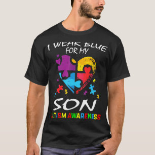 Camiseta Padres Mamá Papá Que Llevo Azul Por Mi Hijo Autism