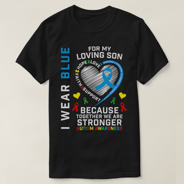 Camiseta Padres Mamá Papá Rompecabezas Del Corazón Usa Auti (Diseño del anverso)