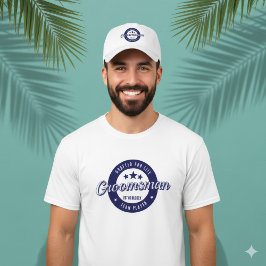 Camiseta Padrino de Boda con Escudo Circular Azul Diseño de