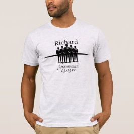 Camiseta Padrino de Boda Silueta de Grupo Adecuado con Nomb