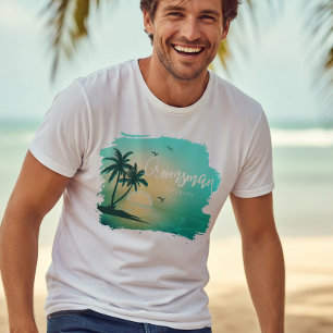 Camiseta Padrino de Isla Tropical Teal ID581