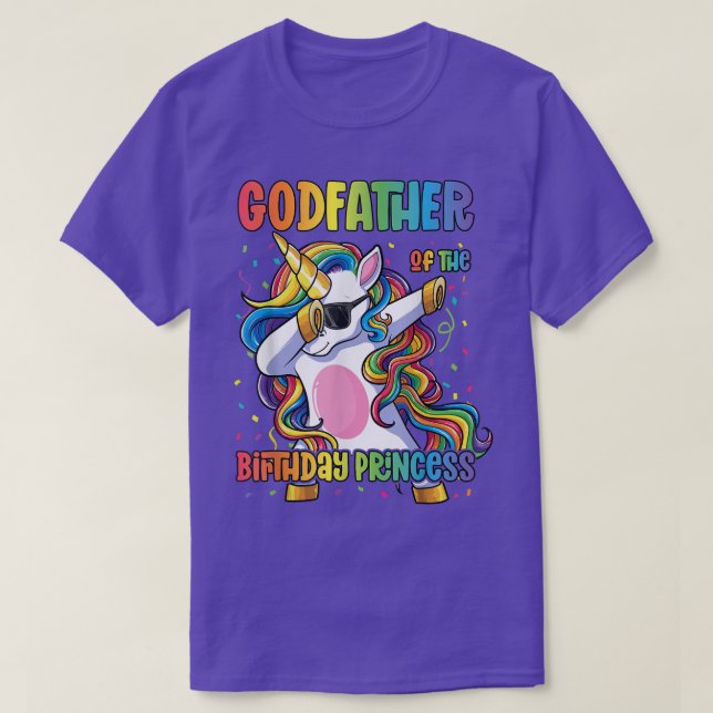 Camiseta Padrino de la princesa de cumpleaños Dabbing Un (Diseño del anverso)