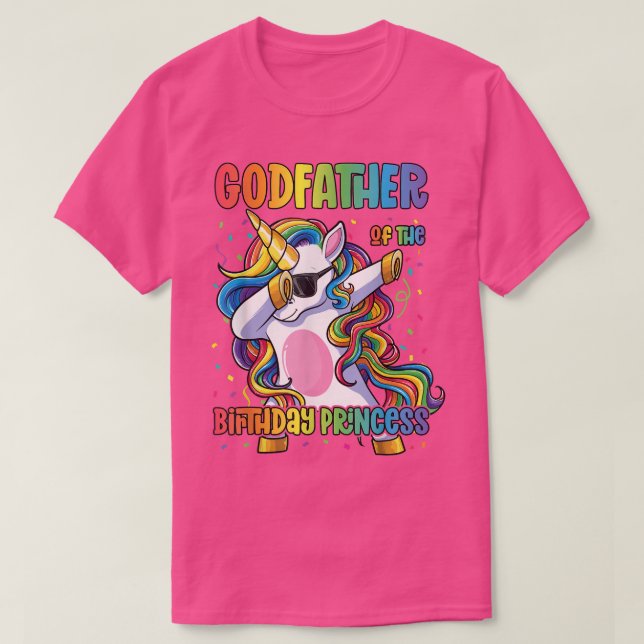 Camiseta Padrino de la princesa de cumpleaños Dabbing Un (Diseño del anverso)