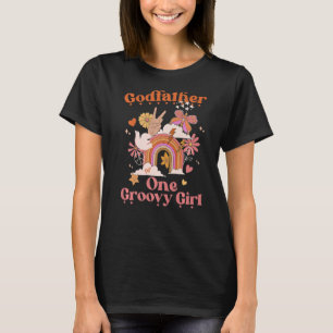Camiseta Padrino De Un Chica De Groovy Boho Hippie Retr