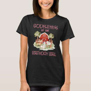 Camiseta Padrino del Cumpleaños de la Chica Barnyard Farm A