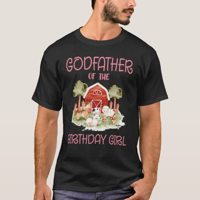 Camiseta Padrino del Cumpleaños de la Chica Barnyard Farm A (Anverso)