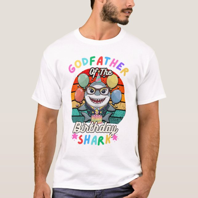 Camiseta Padrino Del Cumpleaños Del Tiburón (Anverso)