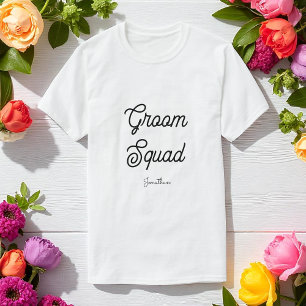 Camiseta Padrinos de boda Cuadrilla del novio de negro y bl