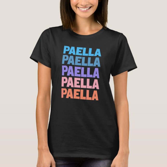 Camiseta Paella España Texto Repetido Moderno (Anverso)