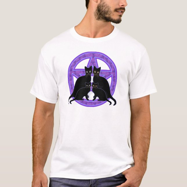 Camiseta pagan púrpura del wicca de la protección de los (Anverso)