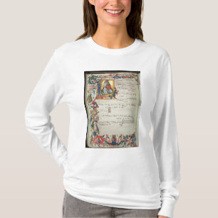 Camiseta Página de la notación musical con historiated