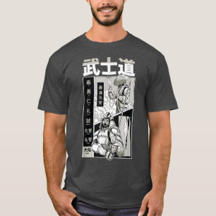 Camiseta Página de Manga del Guerrero Samurai Bushido Japon