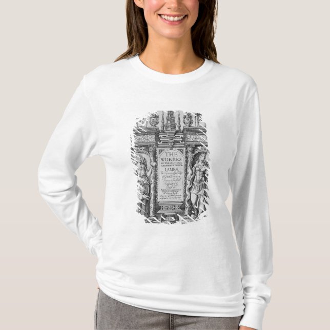 Camiseta Página de título "de los trabajos de James I", (Anverso)