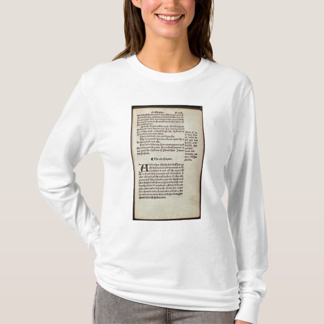 Camiseta Página del texto del viejo testamento (Anverso)