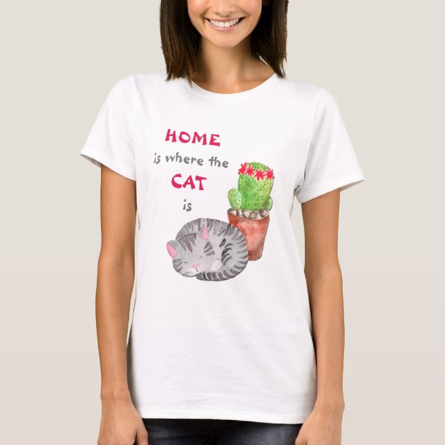 Camiseta Página inicial de Gray Tabby Cat (Anverso)