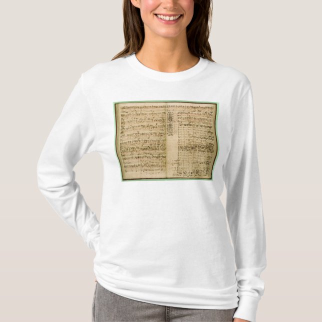 Camiseta Páginas de la cuenta 'del arte del Fugue (Anverso)