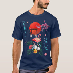 Camiseta Pagoda Flamingo Japonesa Anime Otaku Coconut & Sak