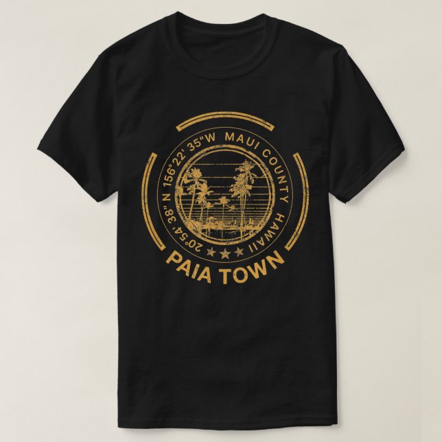Camiseta Paia Town Hawaii Maui Retro (Diseño del anverso)