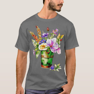 Camiseta Pail acuarela llena de flores de primavera
