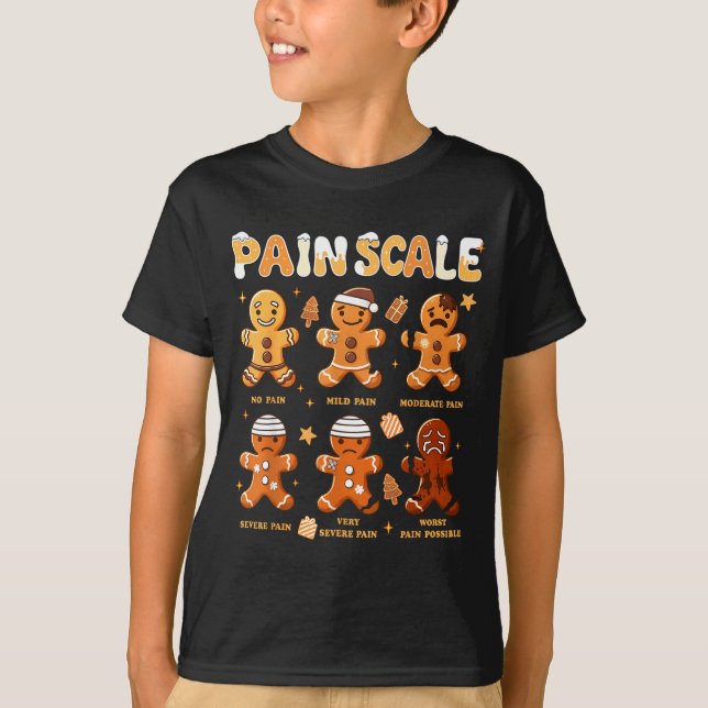 Camiseta Pain Scale Funny Gingerbread Man Christmas Nurse H (Anverso)