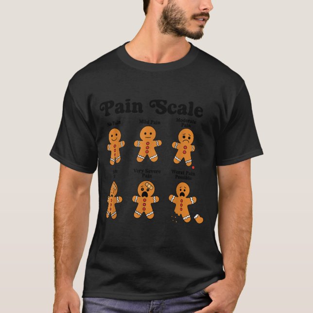Camiseta Pain Scale Funny Gingerbread Man Christmas Nurse H (Anverso)