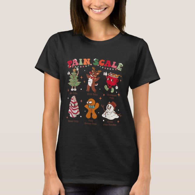 Camiseta Pain Scale Retro Christmas Nurse Triage And Pain E (Anverso)