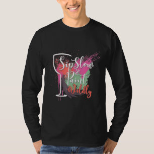 Camiseta Paint And Sip Night Fiesta Wine Canvas Wild Fun Vi